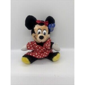 Vintage Disney Land Original Minnie Mouse Plush 8” Stuffed Animal Toy